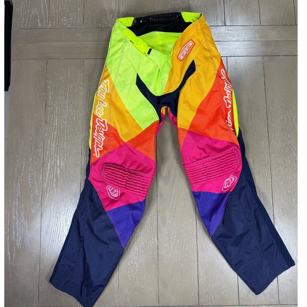 Troy Lee Designs GP Pants Youth 28Y Multi-Color Pop Wheelies Motocross Racing